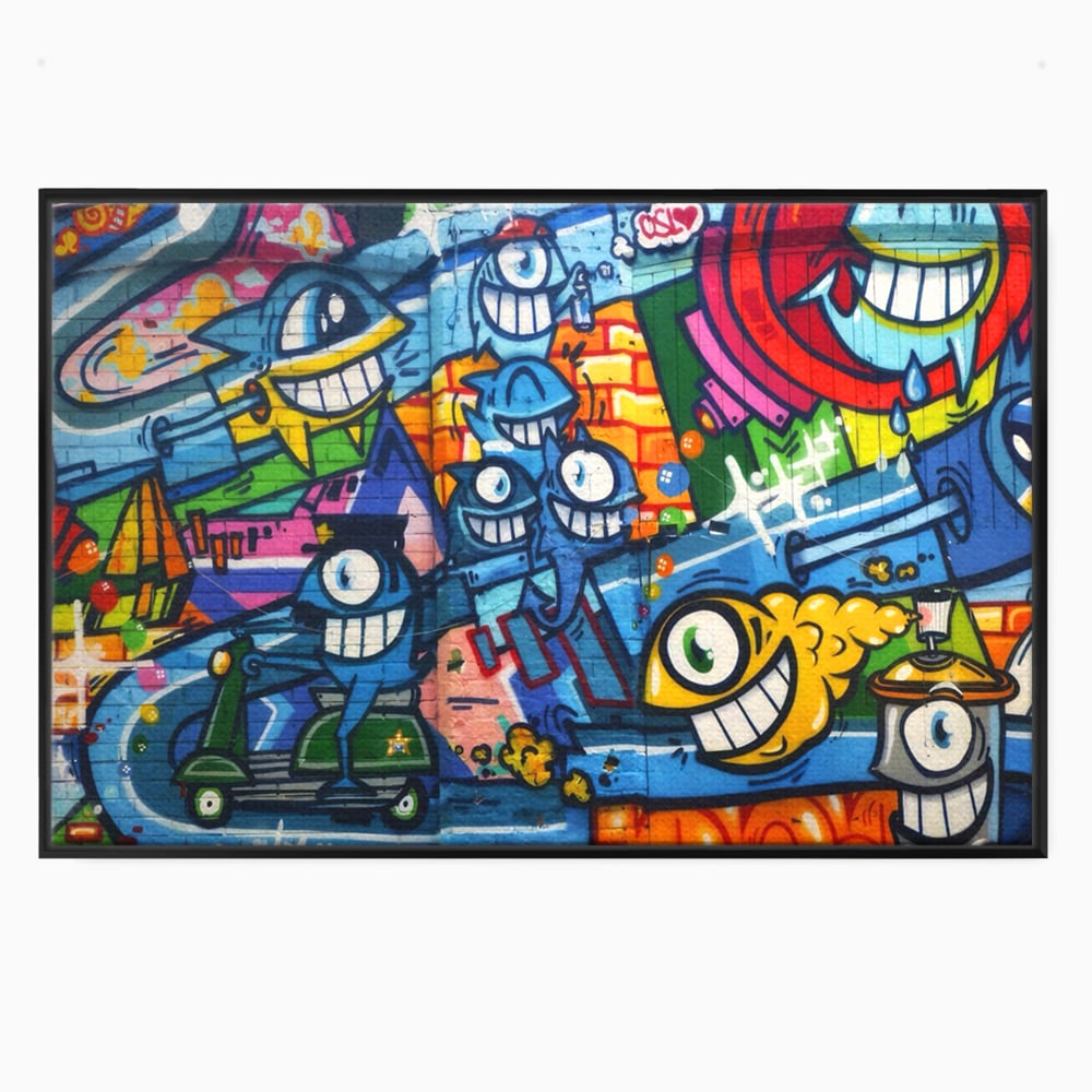 Tablou Canvas Premium LuxCanva® A1350, Graffiti Wall Art , Living, Decorativ, Animatie, Arta Stradala, Camera Copil, Game Room, Culori Vibrante