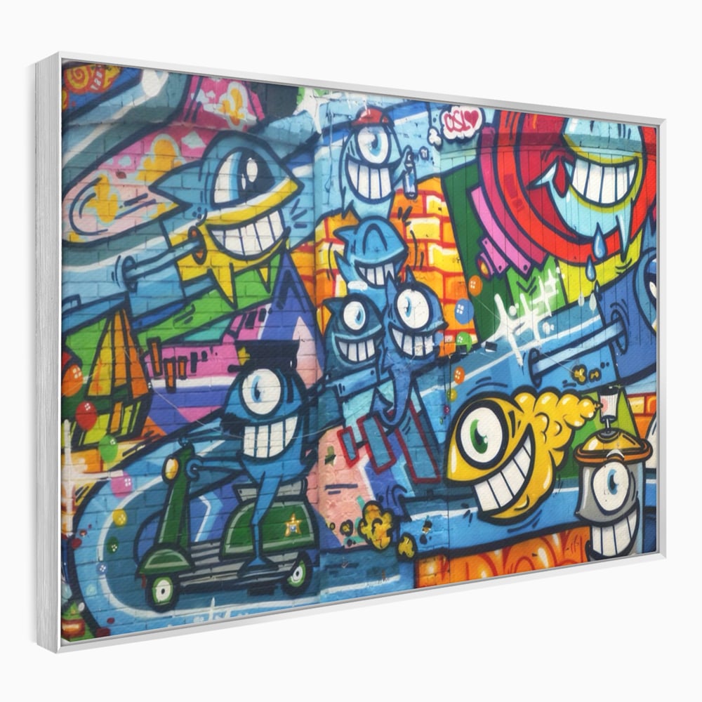 Tablou Canvas Premium LuxCanva® A1350, Graffiti Wall Art , Living, Decorativ, Animatie, Arta Stradala, Camera Copil, Game Room, Culori Vibrante