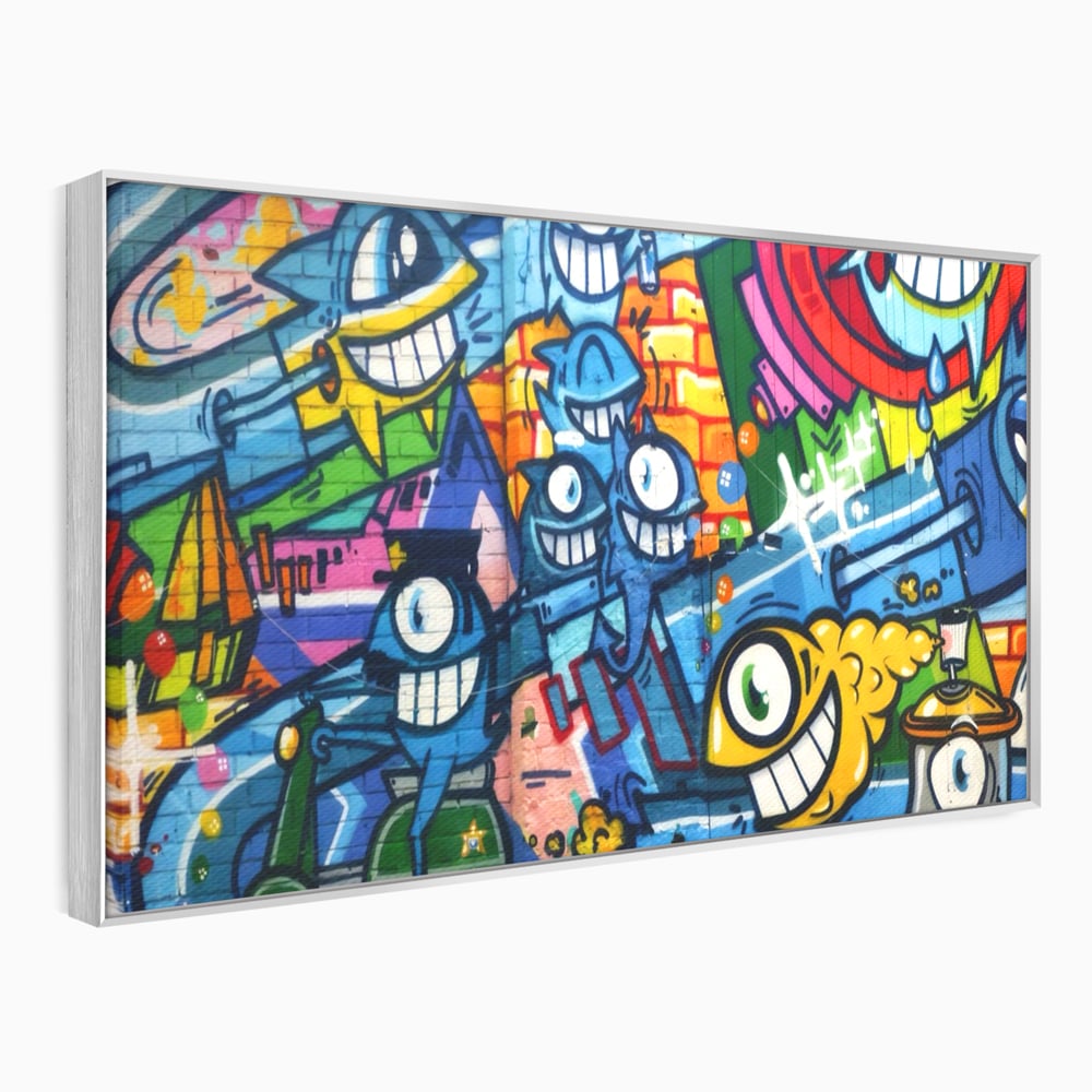 Tablou Canvas Premium LuxCanva® A1350, Graffiti Wall Art , Living, Decorativ, Animatie, Arta Stradala, Camera Copil, Game Room, Culori Vibrante