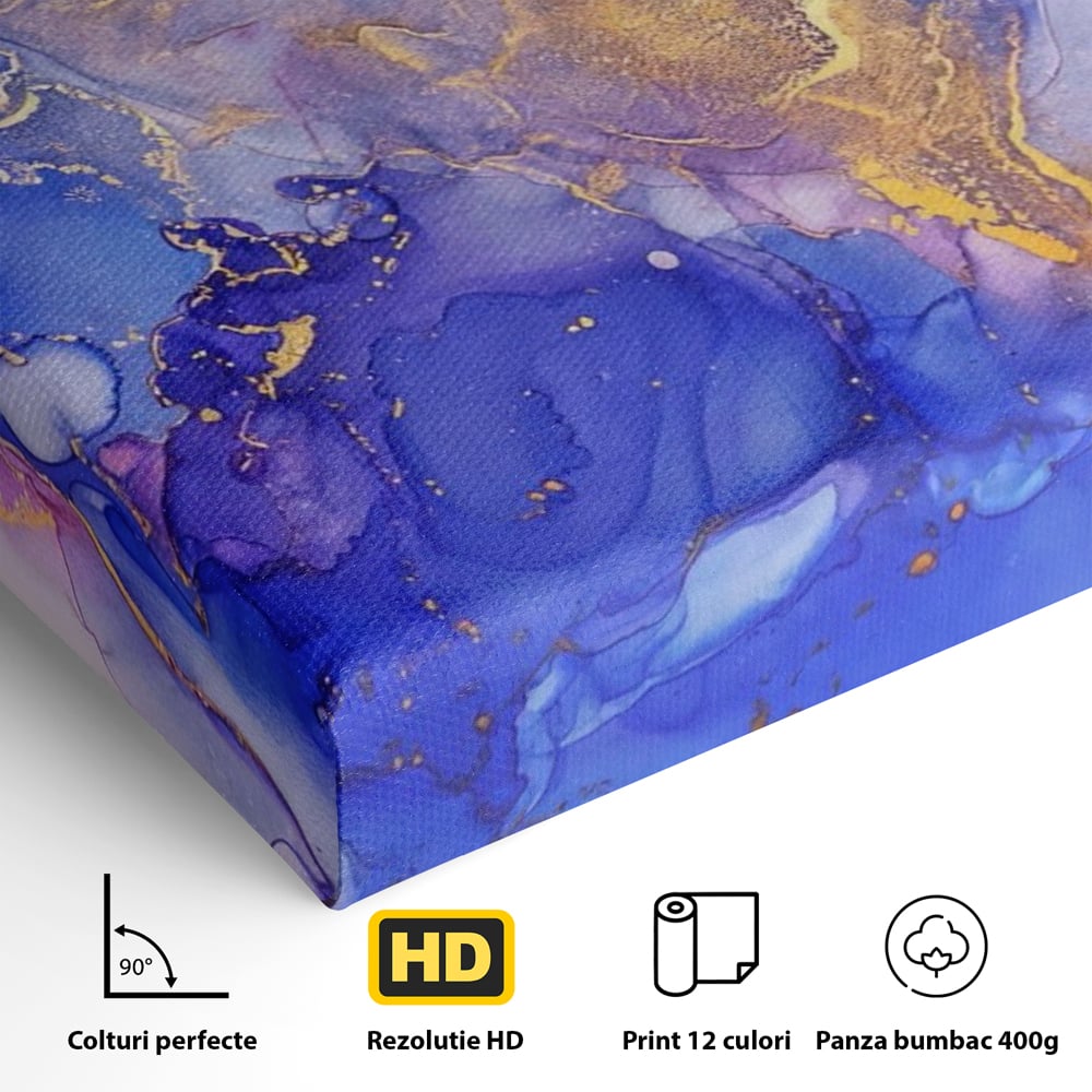 Tablou Canvas Premium LuxCanva® A1352, Purple And Blue Marble , Living, Decorativ, Abstract, Colorat, Studio, Culori Vibrante