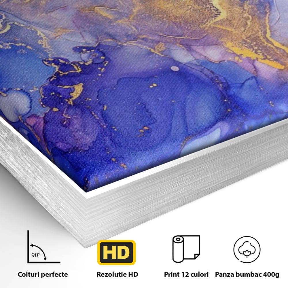 Tablou Canvas Premium LuxCanva® A1352, Purple And Blue Marble , Living, Decorativ, Abstract, Colorat, Studio, Culori Vibrante