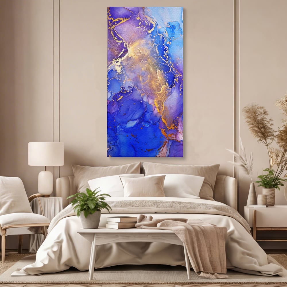 Tablou Canvas Premium LuxCanva® A1352, Purple And Blue Marble , Living, Decorativ, Abstract, Colorat, Studio, Culori Vibrante