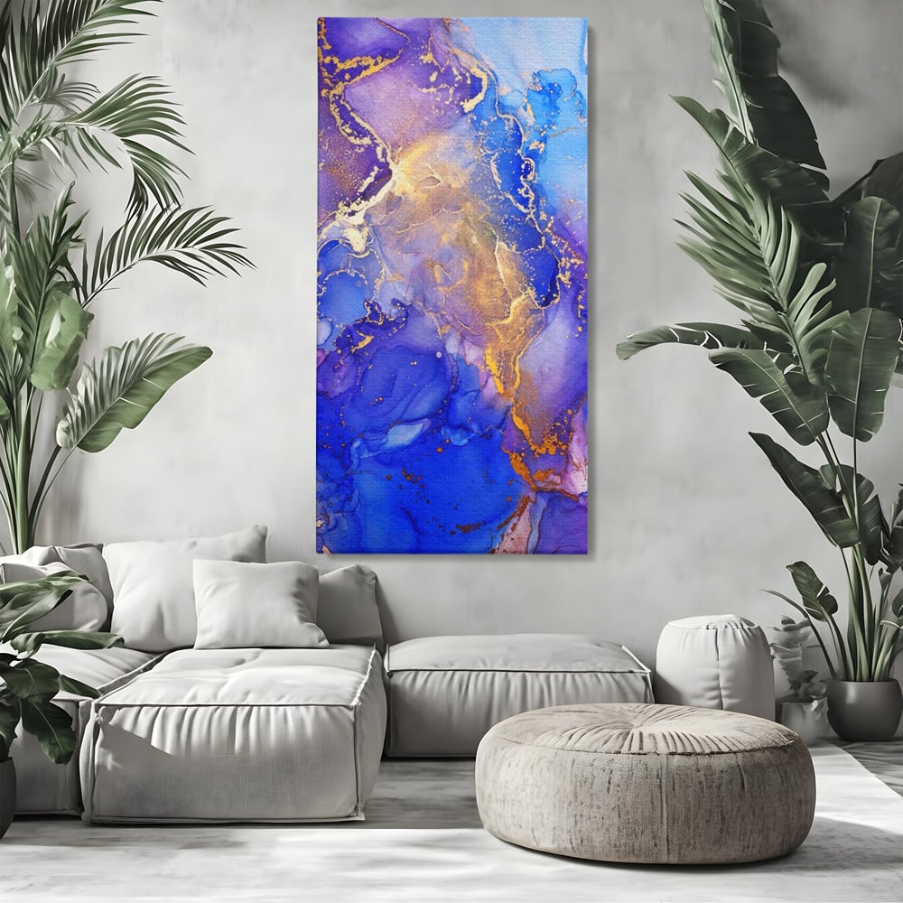 Tablou Canvas Premium LuxCanva® A1352, Purple And Blue Marble , Living, Decorativ, Abstract, Colorat, Studio, Culori Vibrante