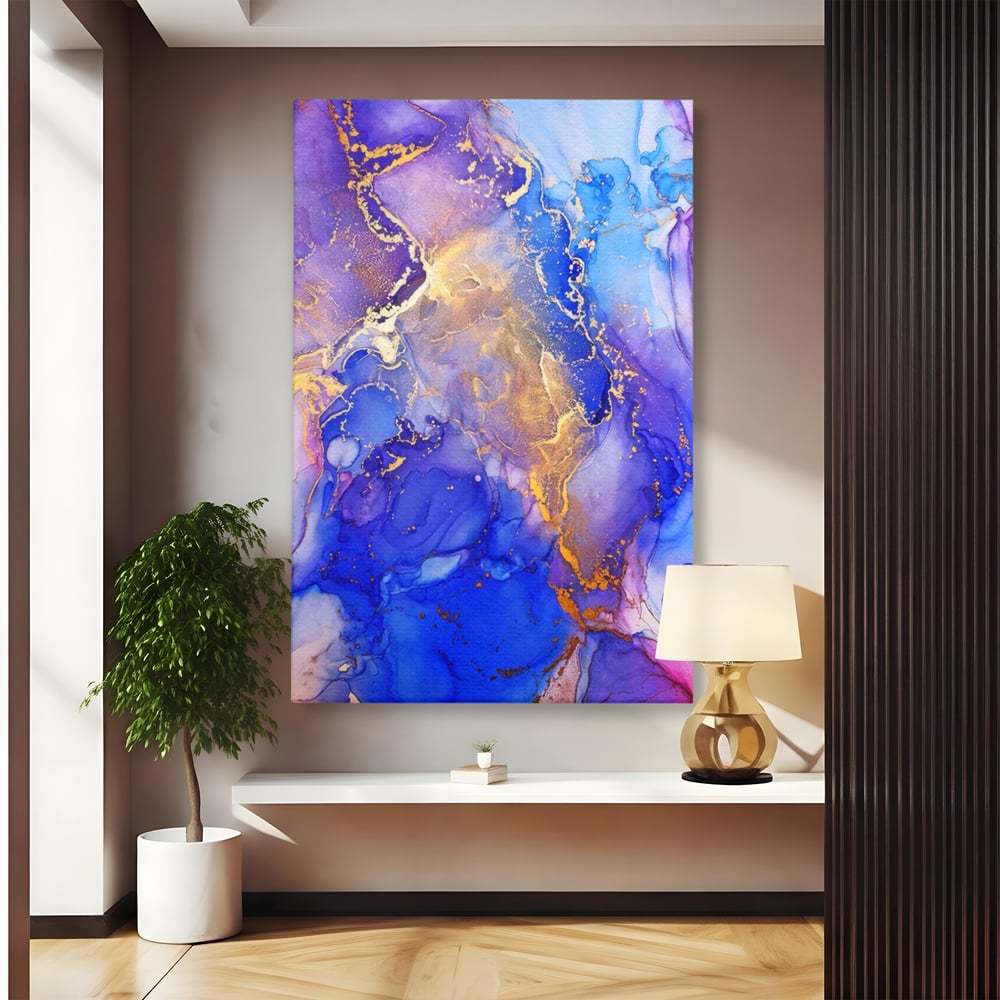 Tablou Canvas Premium LuxCanva® A1352, Purple And Blue Marble , Living, Decorativ, Abstract, Colorat, Studio, Culori Vibrante