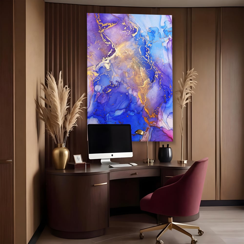 Tablou Canvas Premium LuxCanva® A1352, Purple And Blue Marble , Living, Decorativ, Abstract, Colorat, Studio, Culori Vibrante