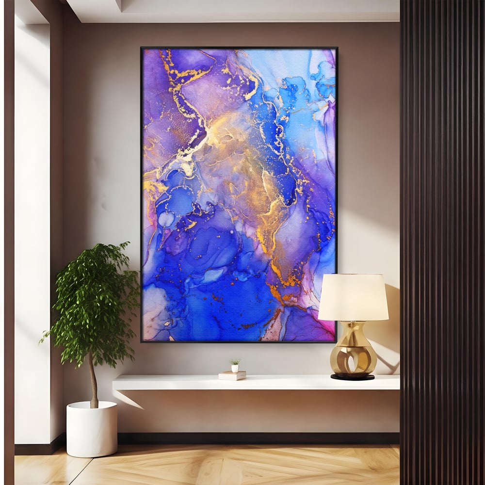 Tablou Canvas Premium LuxCanva® A1352, Purple And Blue Marble , Living, Decorativ, Abstract, Colorat, Studio, Culori Vibrante