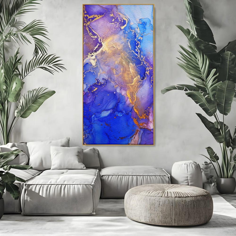 Tablou Canvas Premium LuxCanva® A1352, Purple And Blue Marble , Living, Decorativ, Abstract, Colorat, Studio, Culori Vibrante