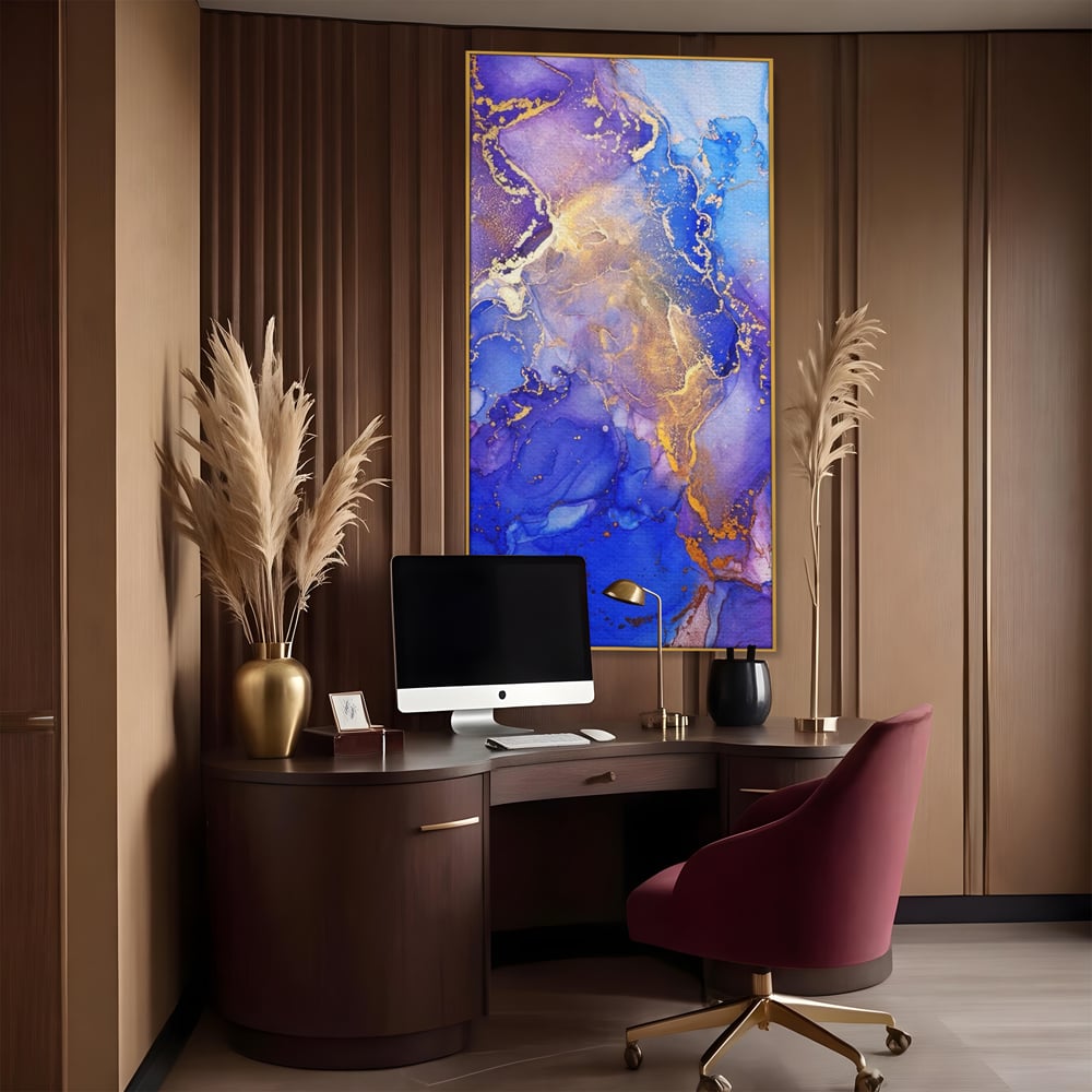 Tablou Canvas Premium LuxCanva® A1352, Purple And Blue Marble , Living, Decorativ, Abstract, Colorat, Studio, Culori Vibrante