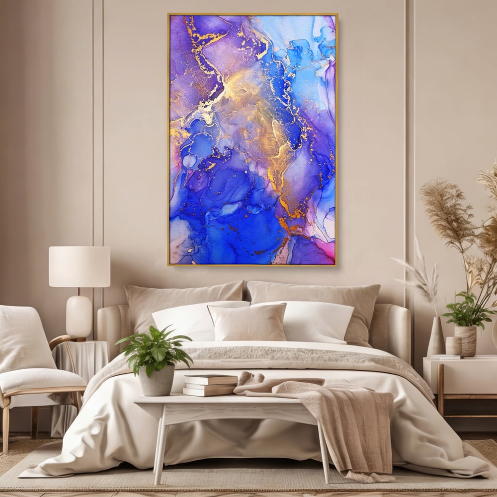 Tablou Canvas Premium LuxCanva® A1352, Purple And Blue Marble , Living, Decorativ, Abstract, Colorat, Studio, Culori Vibrante