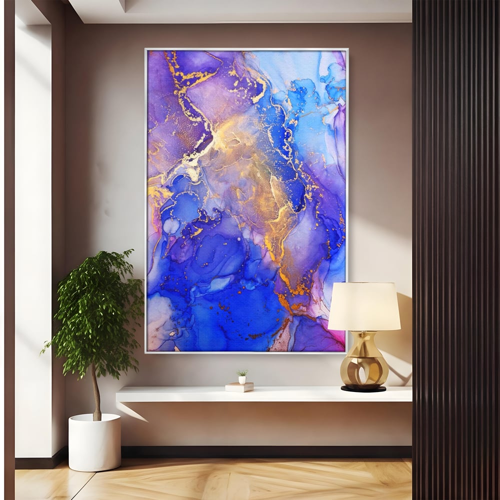 Tablou Canvas Premium LuxCanva® A1352, Purple And Blue Marble , Living, Decorativ, Abstract, Colorat, Studio, Culori Vibrante
