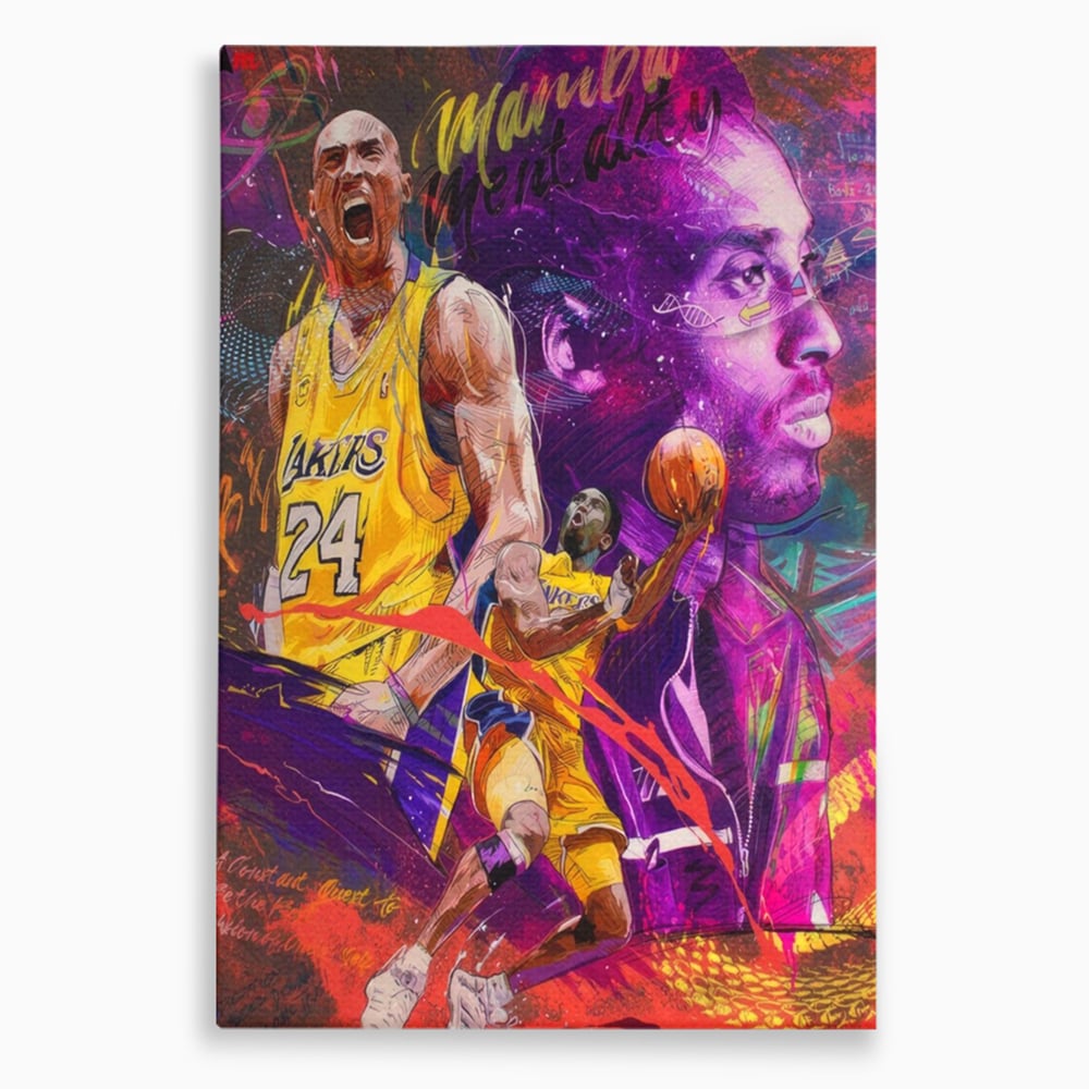 Tablou Canvas Premium LuxCanva® A1353, Kobe Bryant , Living, Baschetbalist, NBA, Club Sportiv, Lakers, Culori Vibrante