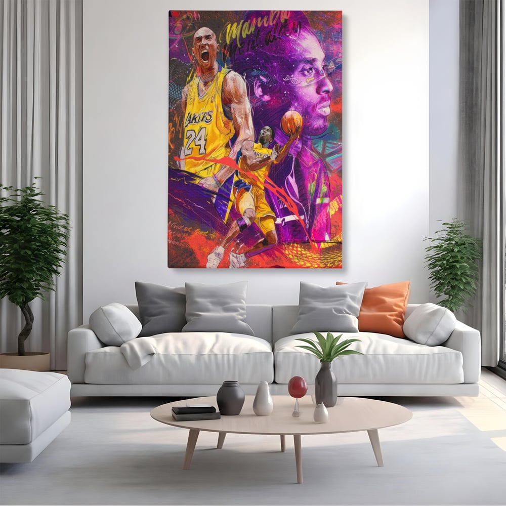 Tablou Canvas Premium LuxCanva® A1353, Kobe Bryant , Living, Baschetbalist, NBA, Club Sportiv, Lakers, Culori Vibrante