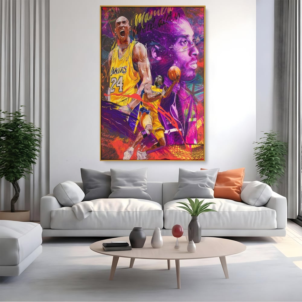 Leinwand Leinwandbilder Premium LuxCanva® A1353, Kobe Bryant , Wohnen, Basketball, NBA, Sportverein, Lakers, Lebendige Farben