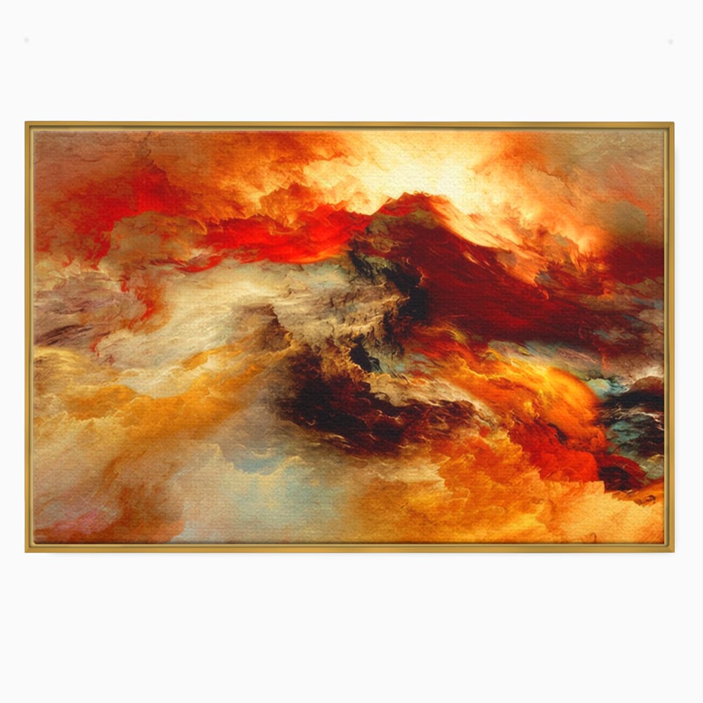 Tablou Canvas Premium LuxCanva® A1354, Orange Marble , Living, Abstract, Multicolor, Dormitor, Culori Vibrante