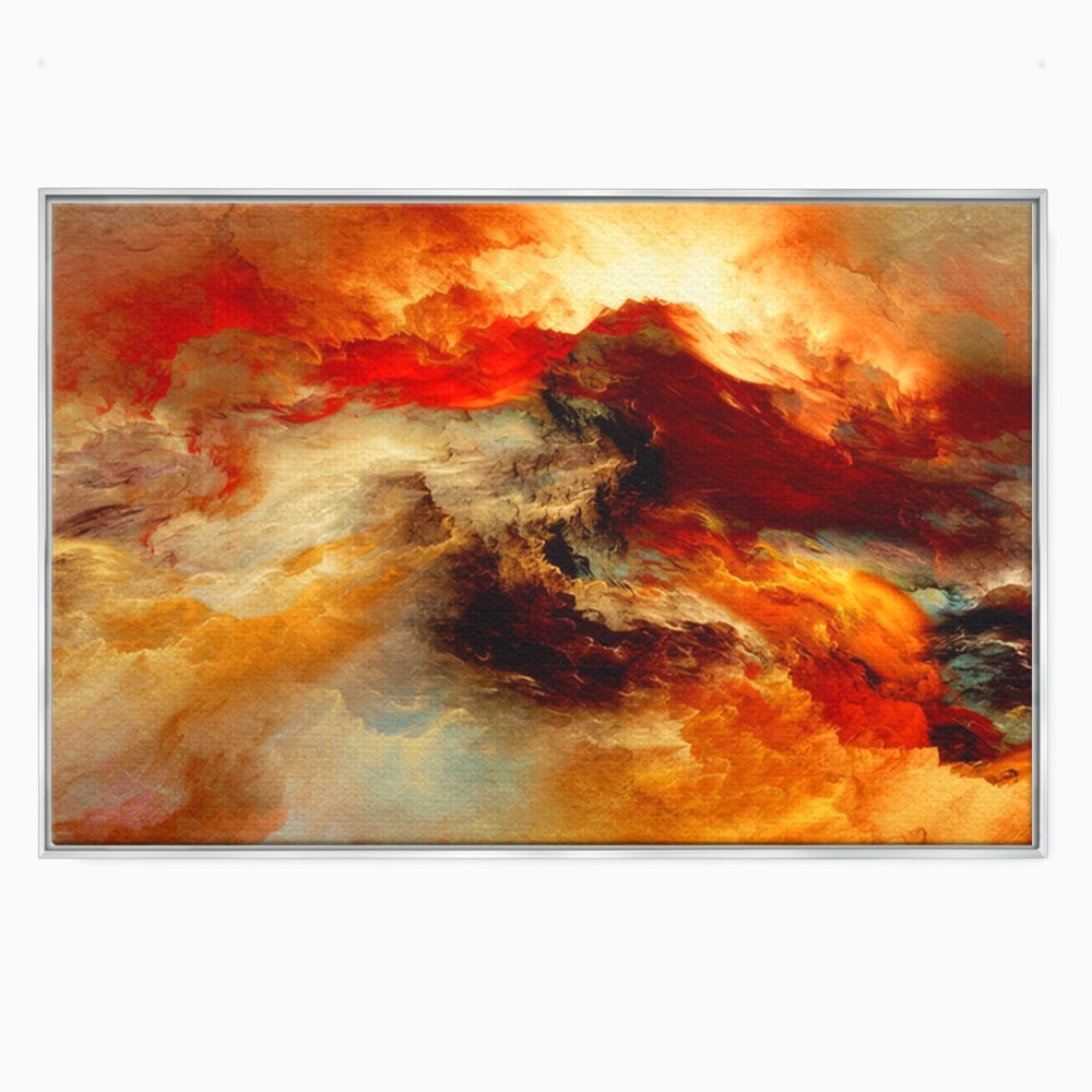 Tablou Canvas Premium LuxCanva® A1354, Orange Marble , Living, Abstract, Multicolor, Dormitor, Culori Vibrante