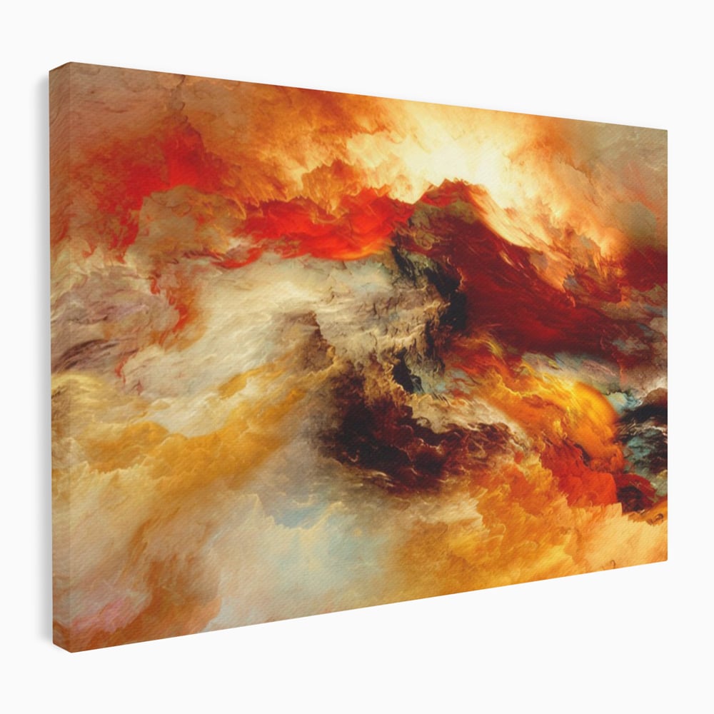 Tablou Canvas Premium LuxCanva® A1354, Orange Marble , Living, Abstract, Multicolor, Dormitor, Culori Vibrante