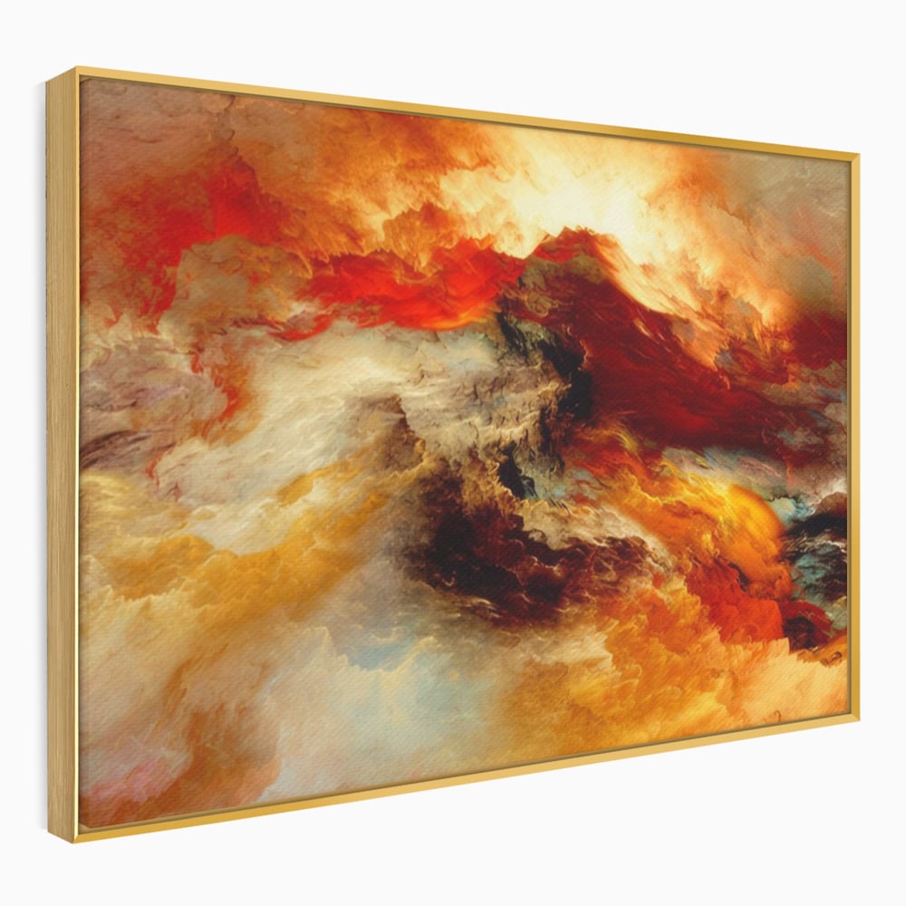 Tablou Canvas Premium LuxCanva® A1354, Orange Marble , Living, Abstract, Multicolor, Dormitor, Culori Vibrante
