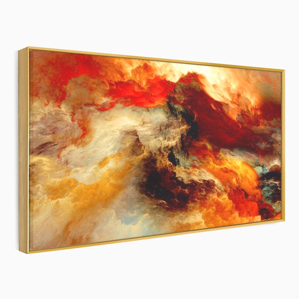 Tablou Canvas Premium LuxCanva® A1354, Orange Marble , Living, Abstract, Multicolor, Dormitor, Culori Vibrante