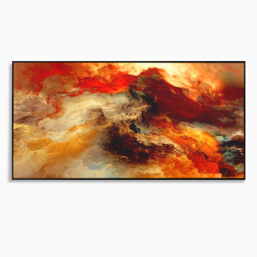Tablou Canvas Premium LuxCanva® A1354, Orange Marble , Living, Abstract, Multicolor, Dormitor, Culori Vibrante