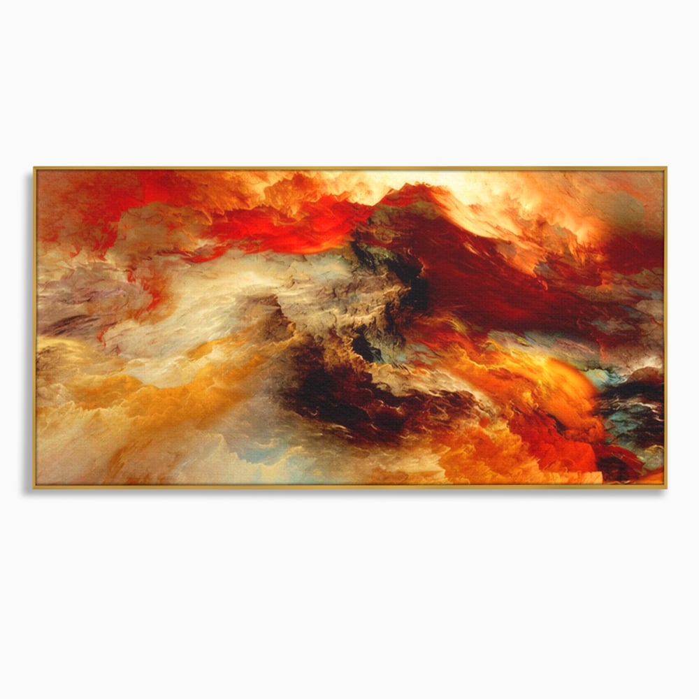 Tablou Canvas Premium LuxCanva® A1354, Orange Marble , Living, Abstract, Multicolor, Dormitor, Culori Vibrante