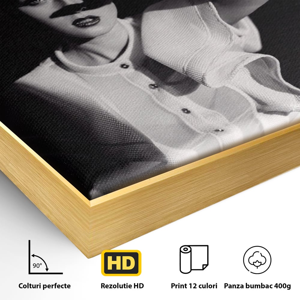 Tablou Canvas Premium LuxCanva® A1358, Elegant Lady , Frumusete, Dormitor, Femeie, Living, Alb-Negru