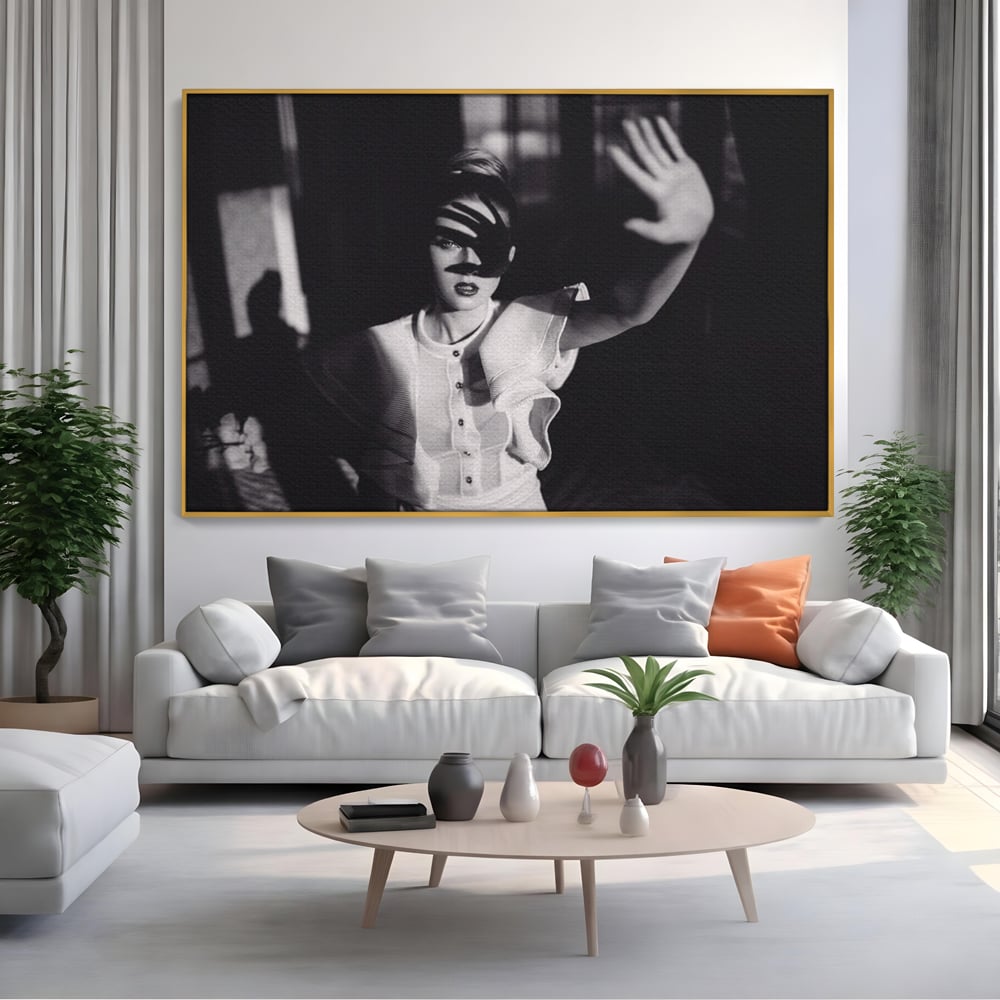 Tablou Canvas Premium LuxCanva® A1358, Elegant Lady , Frumusete, Dormitor, Femeie, Living, Alb-Negru