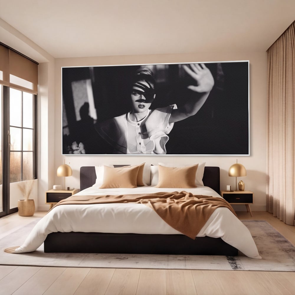 Tablou Canvas Premium LuxCanva® A1358, Elegant Lady , Frumusete, Dormitor, Femeie, Living, Alb-Negru