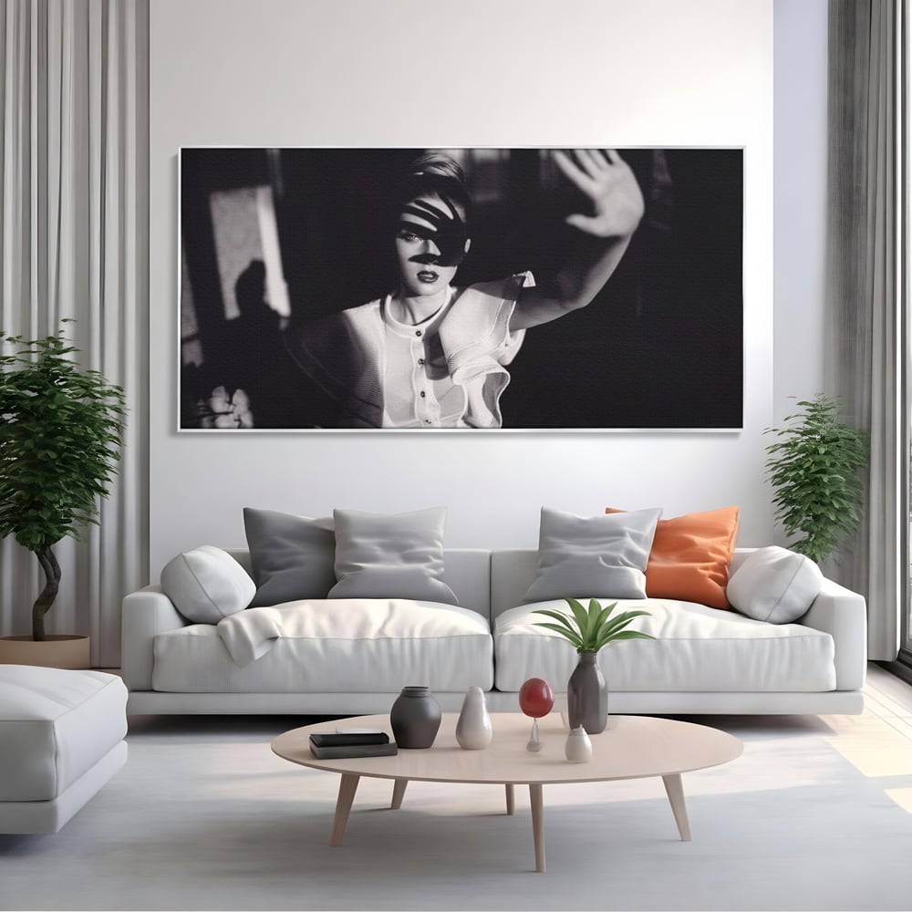 Tablou Canvas Premium LuxCanva® A1358, Elegant Lady , Frumusete, Dormitor, Femeie, Living, Alb-Negru
