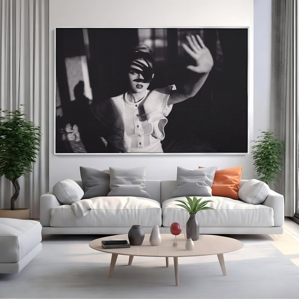 Tablou Canvas Premium LuxCanva® A1358, Elegant Lady , Frumusete, Dormitor, Femeie, Living, Alb-Negru