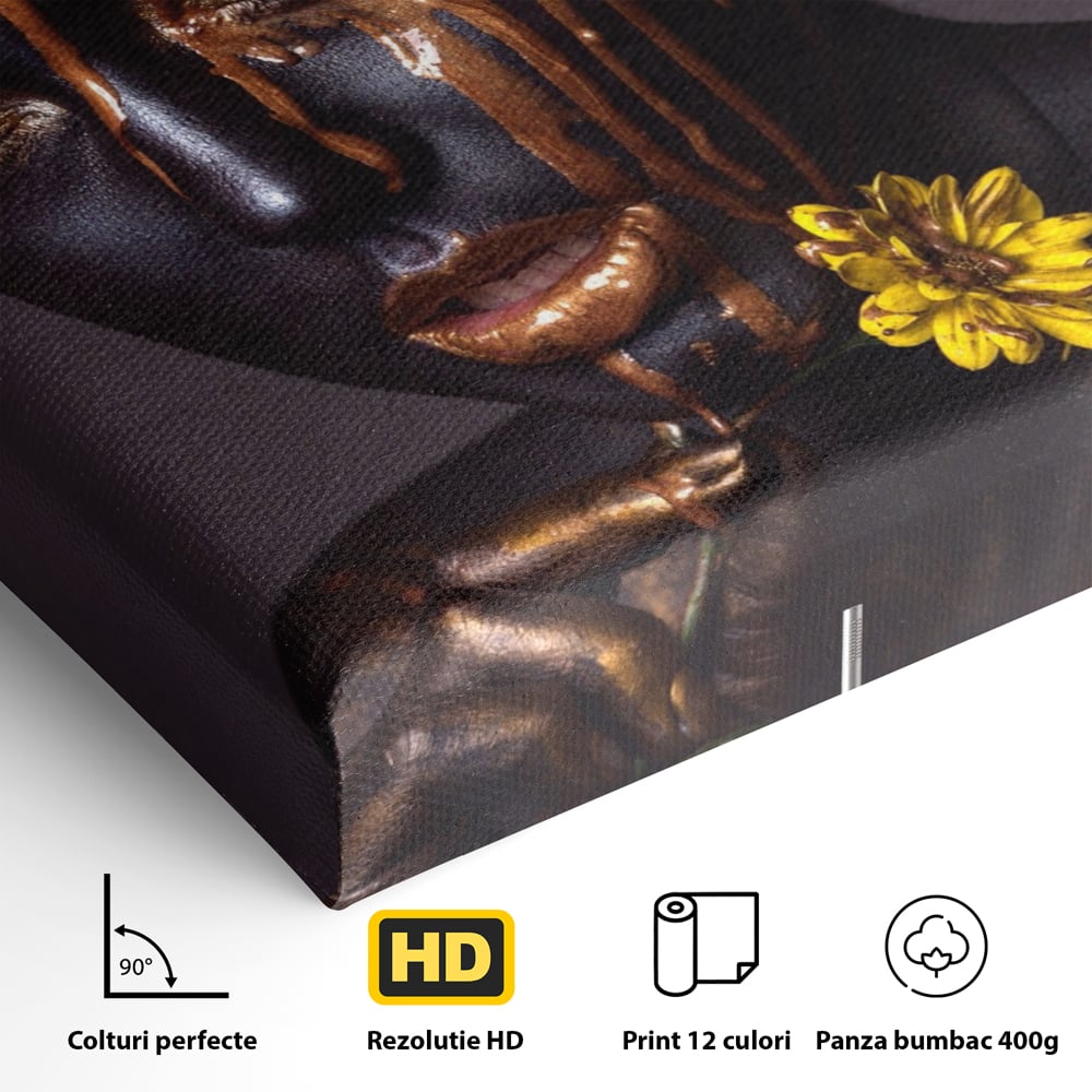 Tablou Canvas Premium LuxCanva® A1359, The Chocolate Girl , Ciocolata, Floare, Dormitor, Femeie, Living, Culori Vibrante