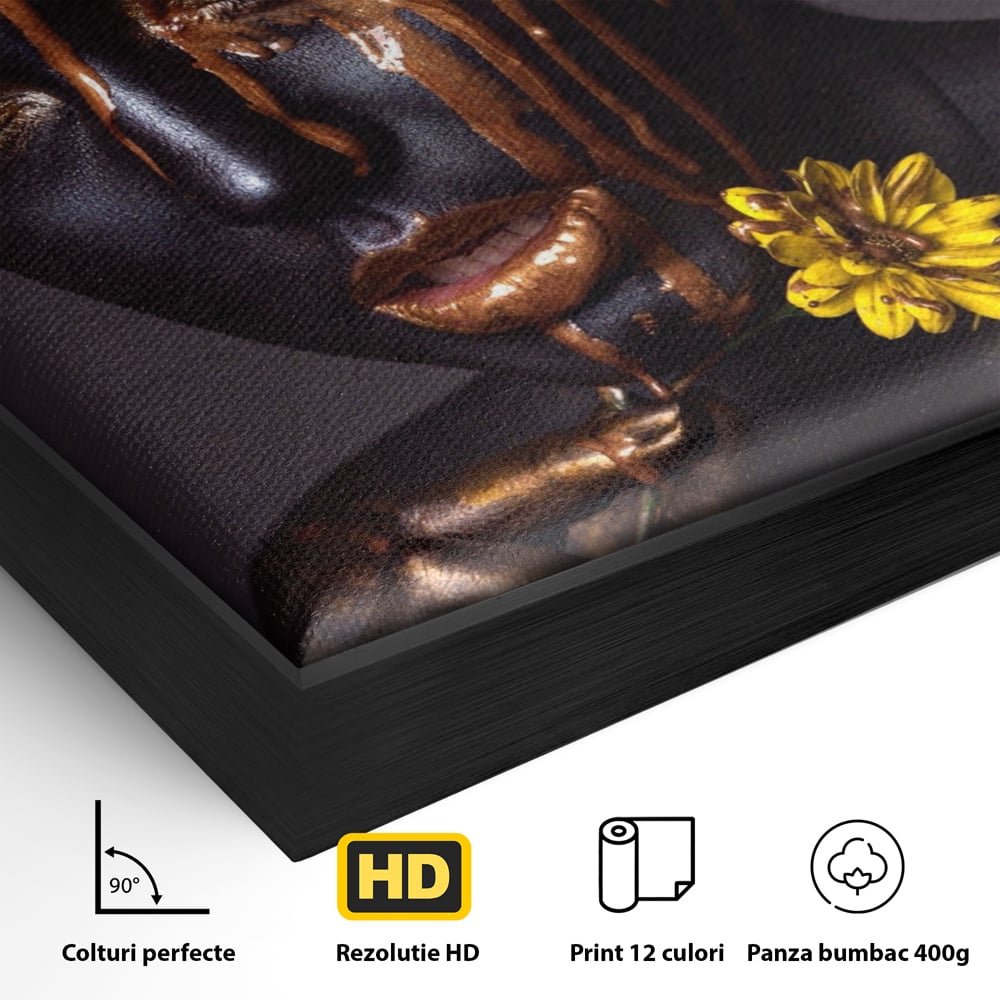 Tablou Canvas Premium LuxCanva® A1359, The Chocolate Girl , Ciocolata, Floare, Dormitor, Femeie, Living, Culori Vibrante