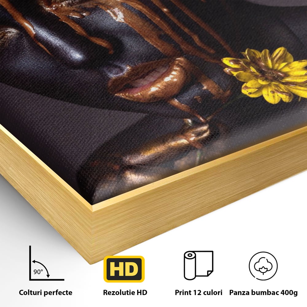Tablou Canvas Premium LuxCanva® A1359, The Chocolate Girl , Ciocolata, Floare, Dormitor, Femeie, Living, Culori Vibrante