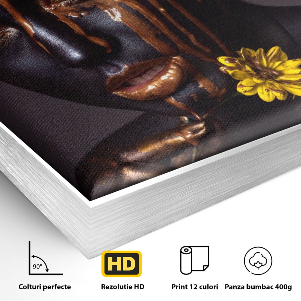 Tablou Canvas Premium LuxCanva® A1359, The Chocolate Girl , Ciocolata, Floare, Dormitor, Femeie, Living, Culori Vibrante