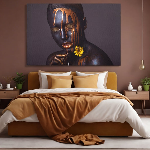 Tablou Canvas Premium LuxCanva® A1359, The Chocolate Girl , Ciocolata, Floare, Dormitor, Femeie, Living, Culori Vibrante