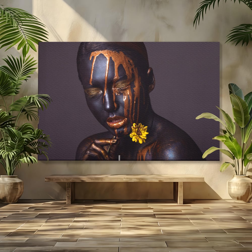 Tablou Canvas Premium LuxCanva® A1359, The Chocolate Girl , Ciocolata, Floare, Dormitor, Femeie, Living, Culori Vibrante