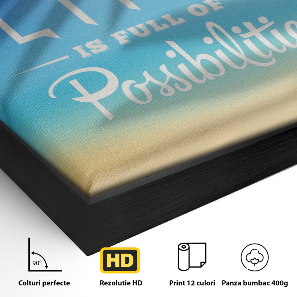 Tablou Canvas Premium LuxCanva® A1360, Possibilities Life , Living, Motivational, Munca, Inspirational, Birou, Culori Vibrante