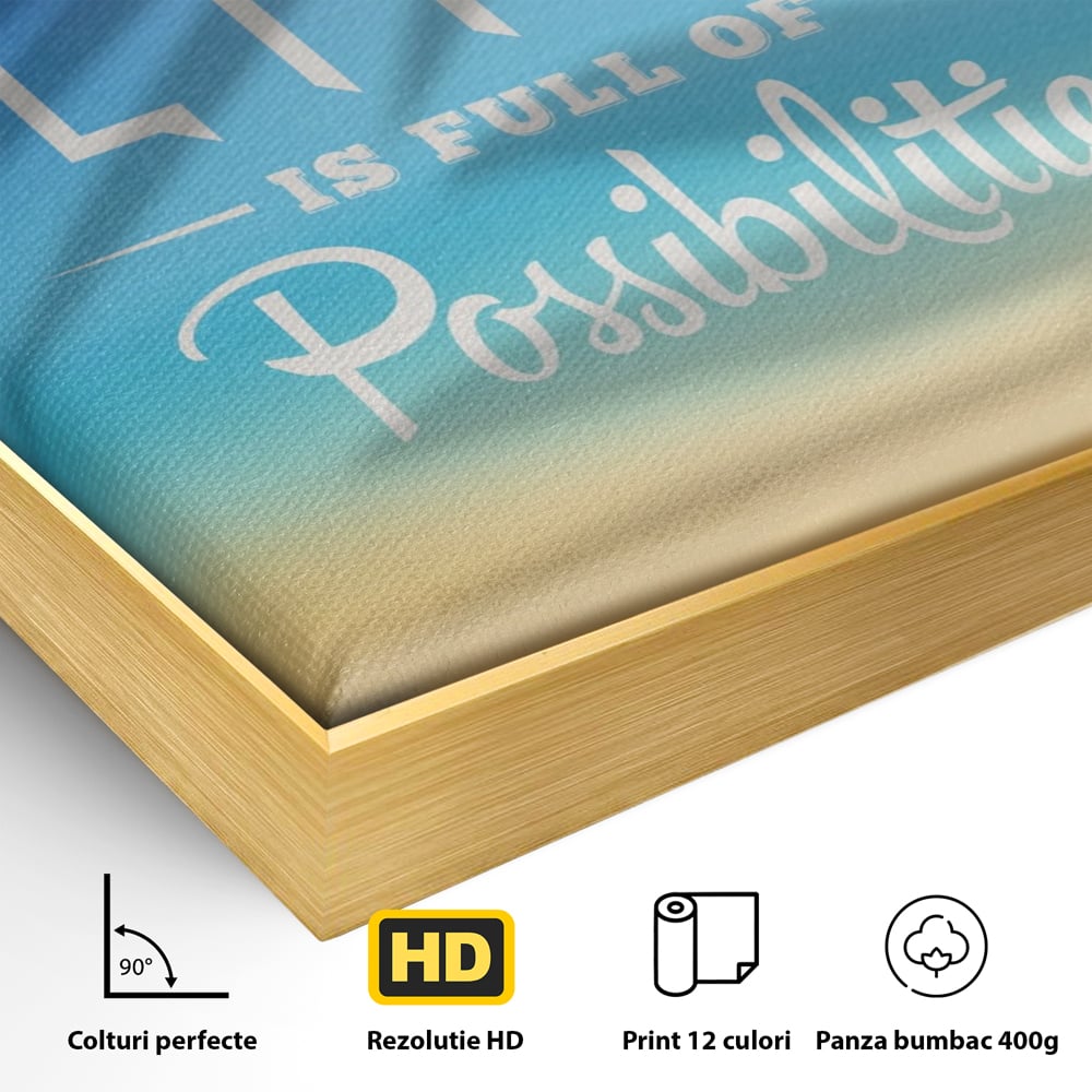 Tablou Canvas Premium LuxCanva® A1360, Possibilities Life , Living, Motivational, Munca, Inspirational, Birou, Culori Vibrante