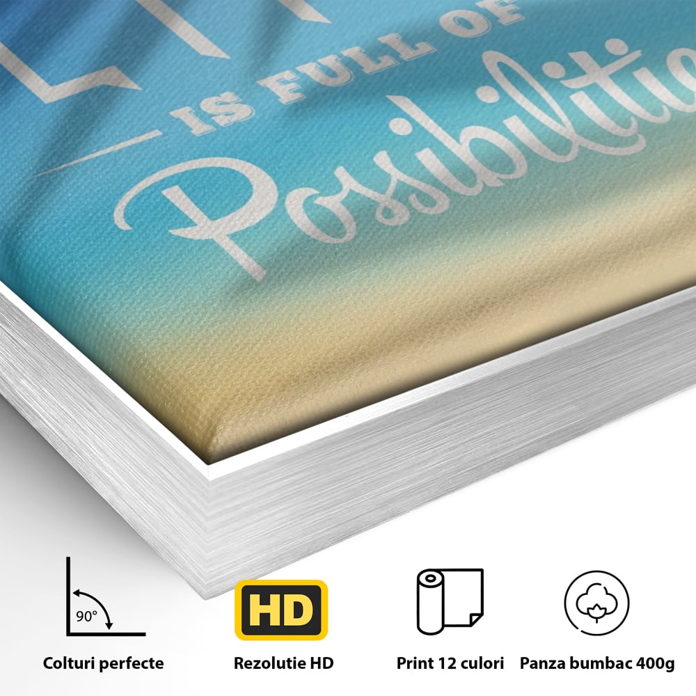 Tablou Canvas Premium LuxCanva® A1360, Possibilities Life , Living, Motivational, Munca, Inspirational, Birou, Culori Vibrante