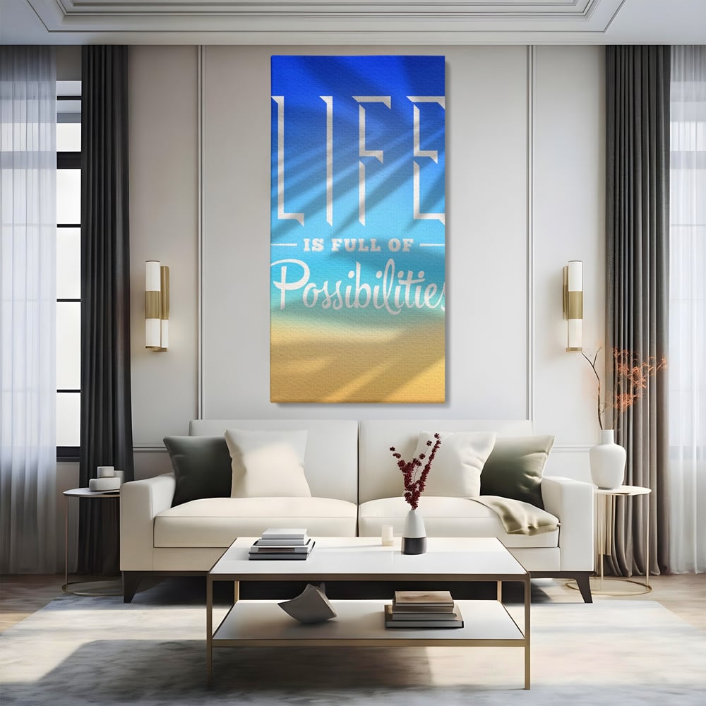 Tablou Canvas Premium LuxCanva® A1360, Possibilities Life , Living, Motivational, Munca, Inspirational, Birou, Culori Vibrante