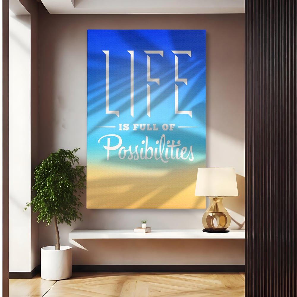Tablou Canvas Premium LuxCanva® A1360, Possibilities Life , Living, Motivational, Munca, Inspirational, Birou, Culori Vibrante