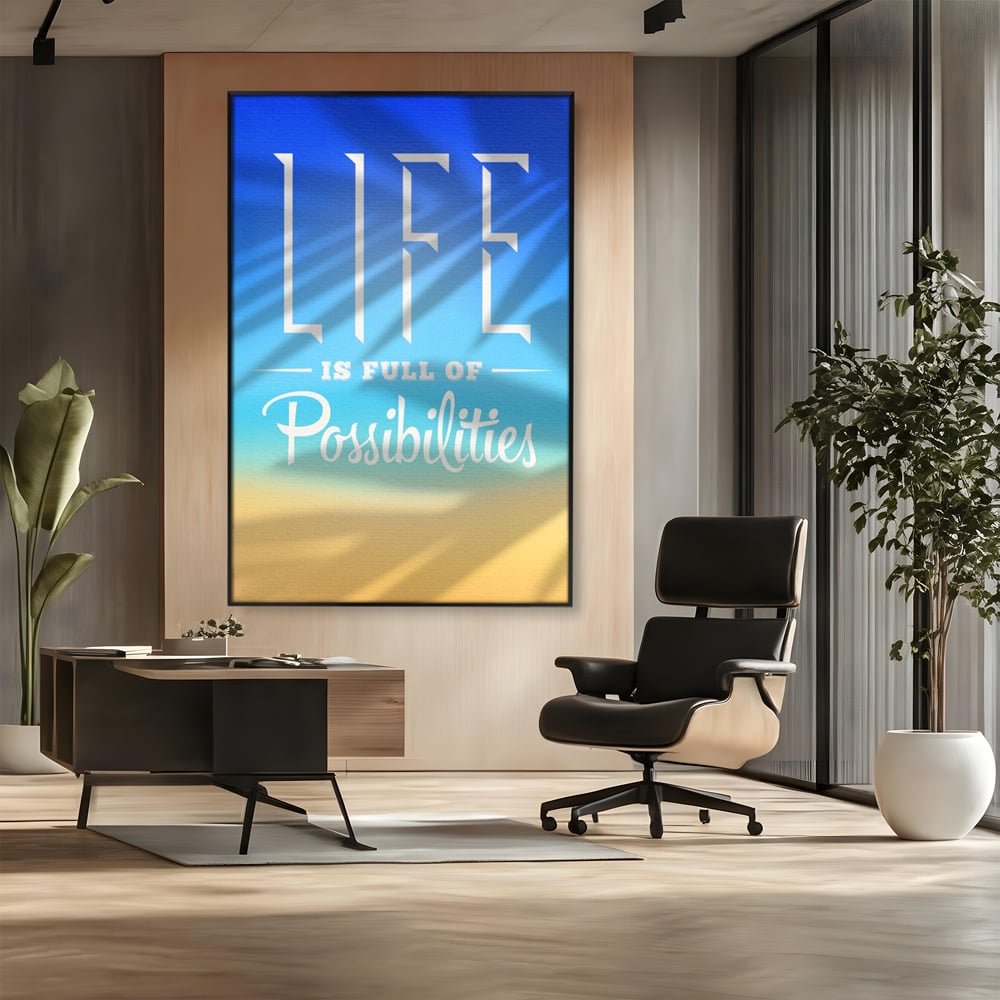 Tablou Canvas Premium LuxCanva® A1360, Possibilities Life , Living, Motivational, Munca, Inspirational, Birou, Culori Vibrante