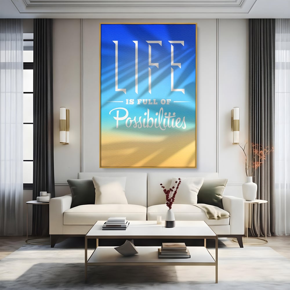 Tablou Canvas Premium LuxCanva® A1360, Possibilities Life , Living, Motivational, Munca, Inspirational, Birou, Culori Vibrante