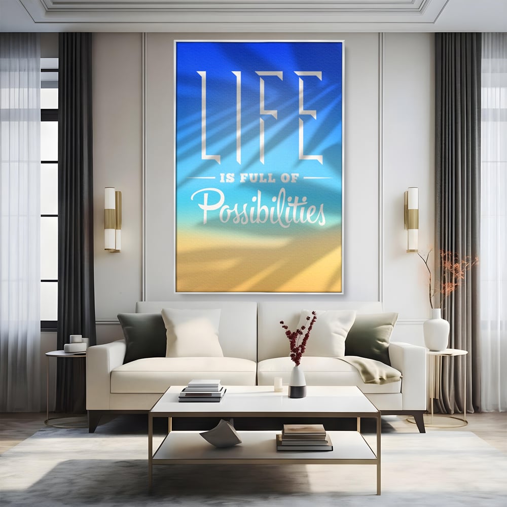Tablou Canvas Premium LuxCanva® A1360, Possibilities Life , Living, Motivational, Munca, Inspirational, Birou, Culori Vibrante