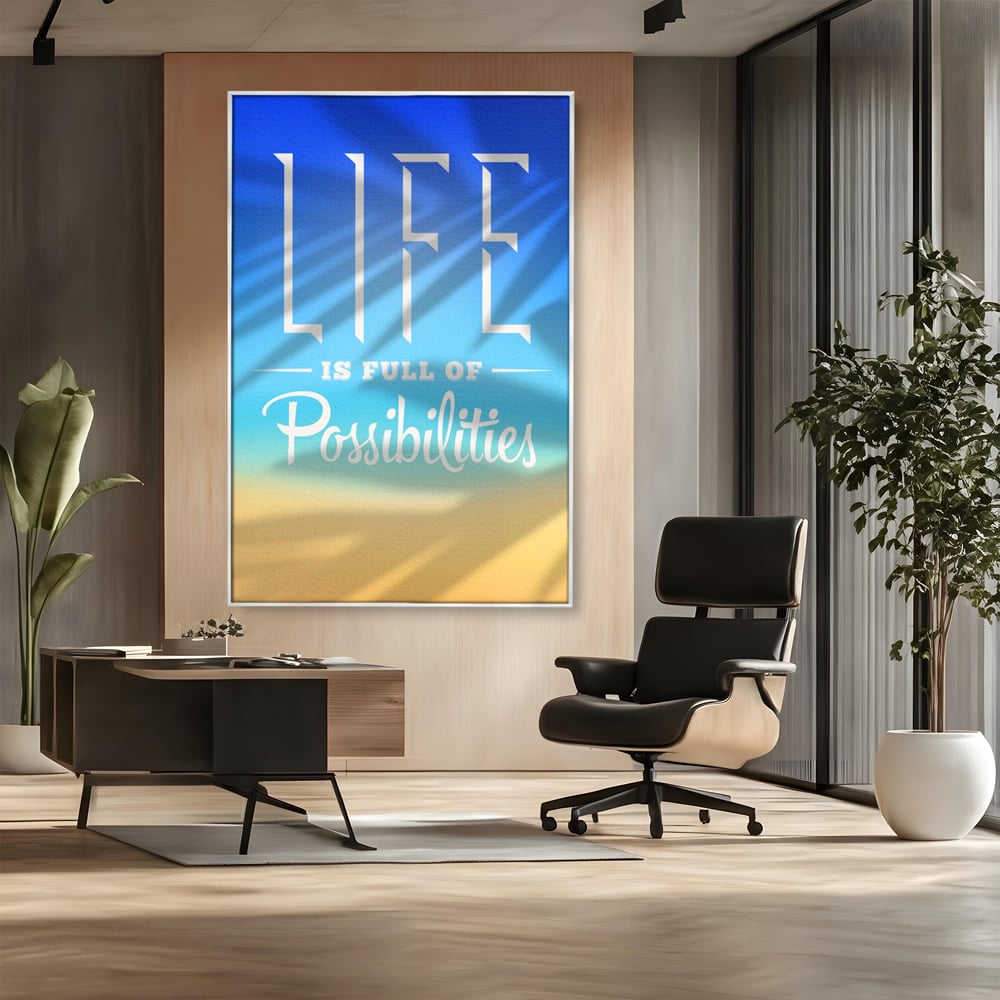 Tablou Canvas Premium LuxCanva® A1360, Possibilities Life , Living, Motivational, Munca, Inspirational, Birou, Culori Vibrante