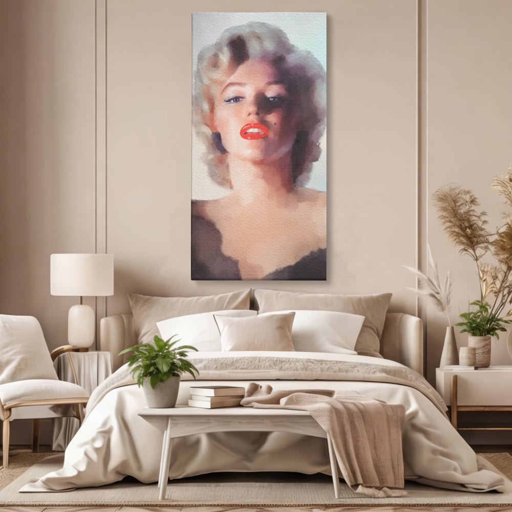Tablou Canvas Premium LuxCanva® A1361, Marilyn Monroe ,  Living, Actrita, Sex Simbol, Diva, Cantareata, Dressing, Culori Vibrante