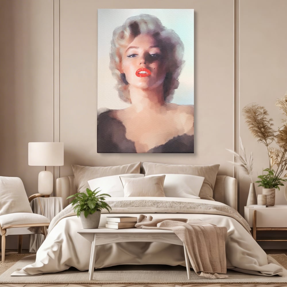 Tablou Canvas Premium LuxCanva® A1361, Marilyn Monroe ,  Living, Actrita, Sex Simbol, Diva, Cantareata, Dressing, Culori Vibrante