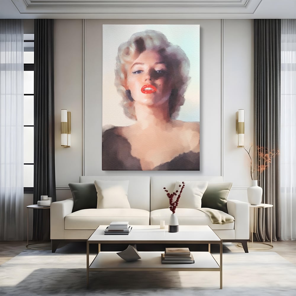 Tablou Canvas Premium LuxCanva® A1361, Marilyn Monroe ,  Living, Actrita, Sex Simbol, Diva, Cantareata, Dressing, Culori Vibrante