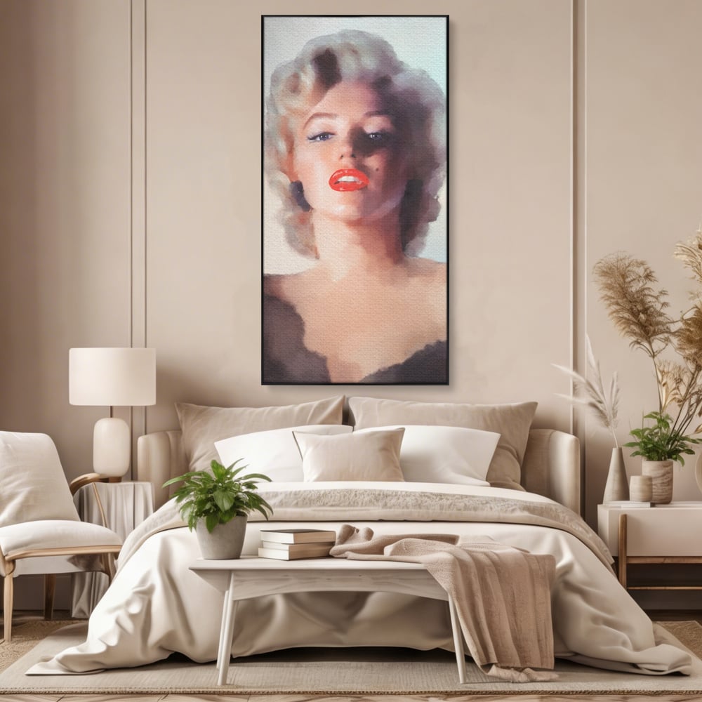 Tablou Canvas Premium LuxCanva® A1361, Marilyn Monroe ,  Living, Actrita, Sex Simbol, Diva, Cantareata, Dressing, Culori Vibrante