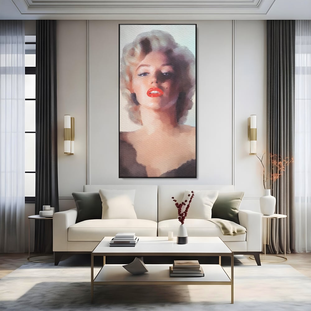 Tablou Canvas Premium LuxCanva® A1361, Marilyn Monroe ,  Living, Actrita, Sex Simbol, Diva, Cantareata, Dressing, Culori Vibrante
