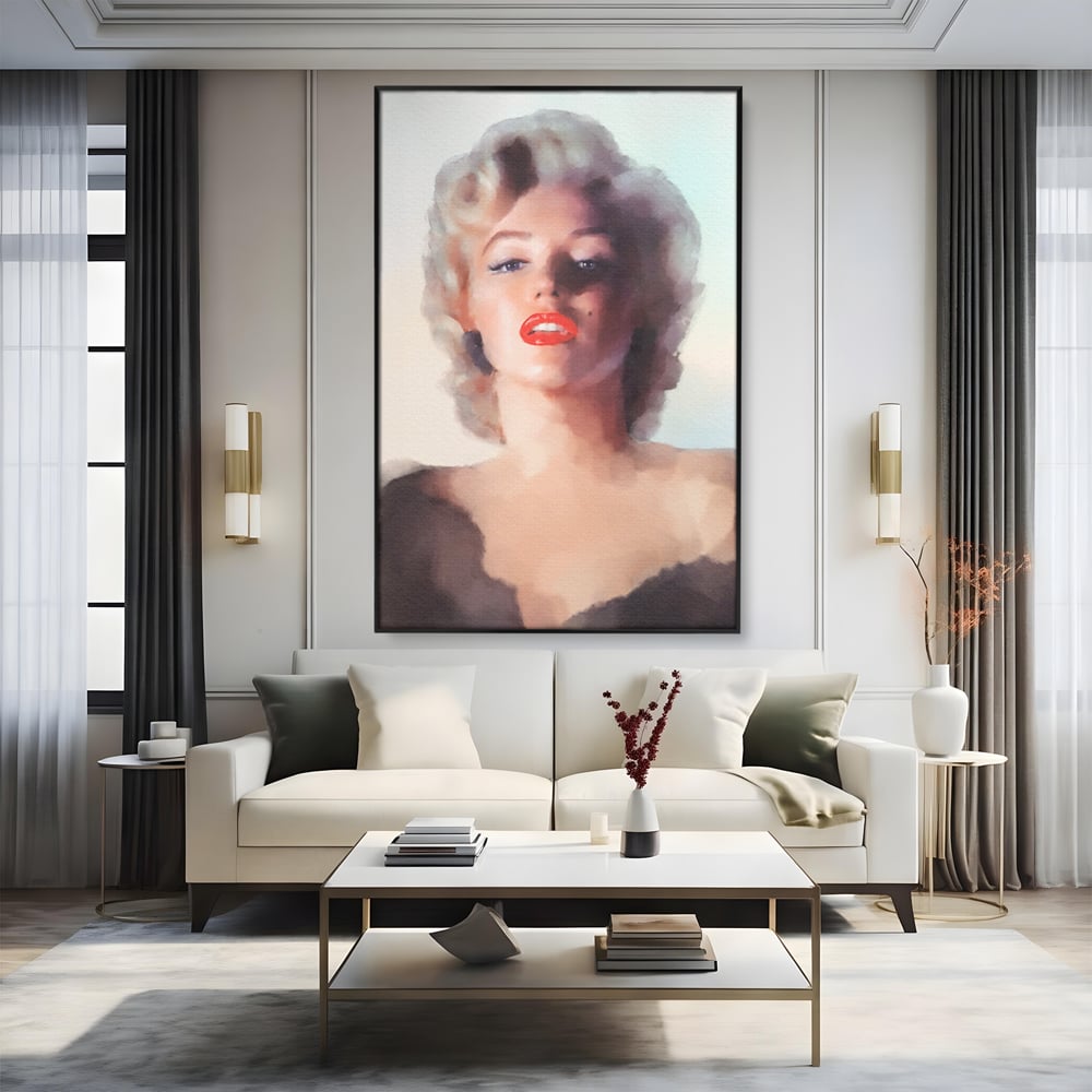 Tablou Canvas Premium LuxCanva® A1361, Marilyn Monroe ,  Living, Actrita, Sex Simbol, Diva, Cantareata, Dressing, Culori Vibrante